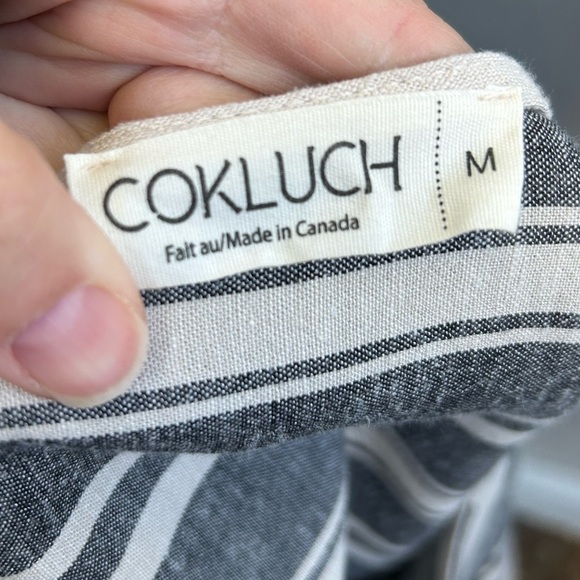 Cokluch striped Linen blend crop top, M, and shorts, L, set - Picture 13 of 13